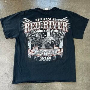 Red River Memorial Day Motorcycle Run 2016 Size Large Gildan Tee Shirt
